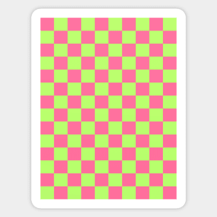 Pink and Green Checkered Pattern Sticker